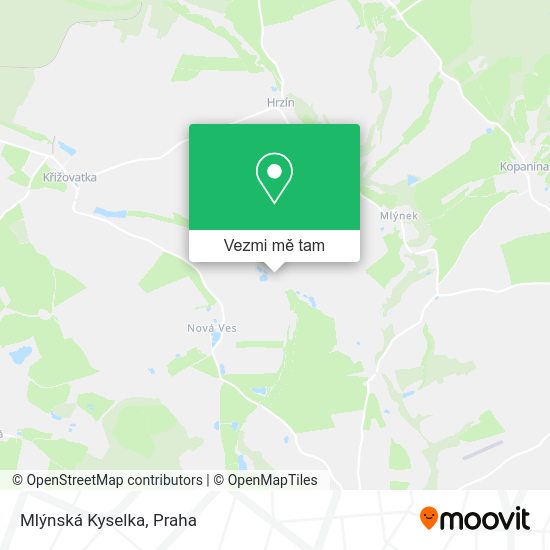 Mlýnská Kyselka mapa