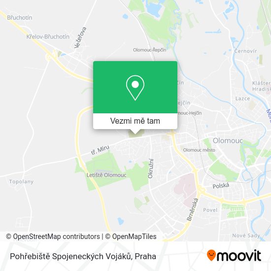 Pohřebiště Spojeneckých Vojáků mapa