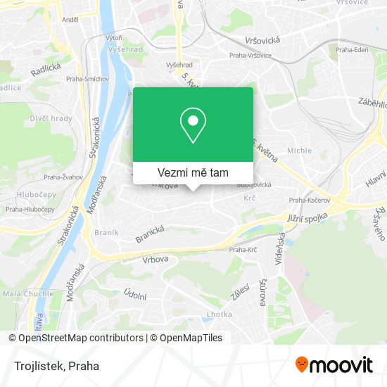 Trojlístek mapa