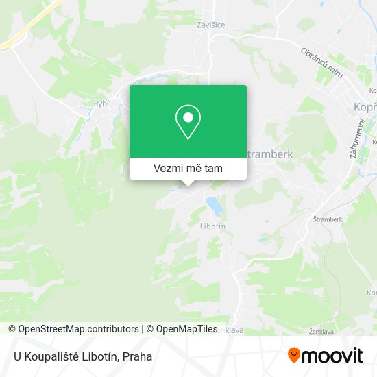 U Koupaliště Libotín mapa