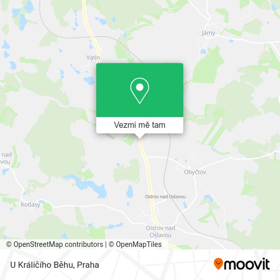 U Králičího Běhu mapa