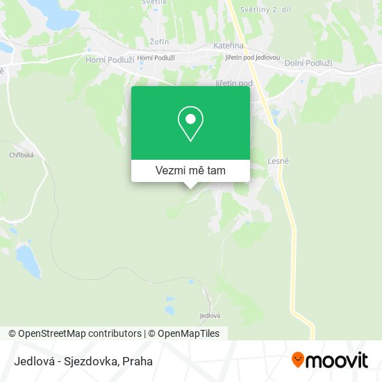 Jedlová - Sjezdovka mapa