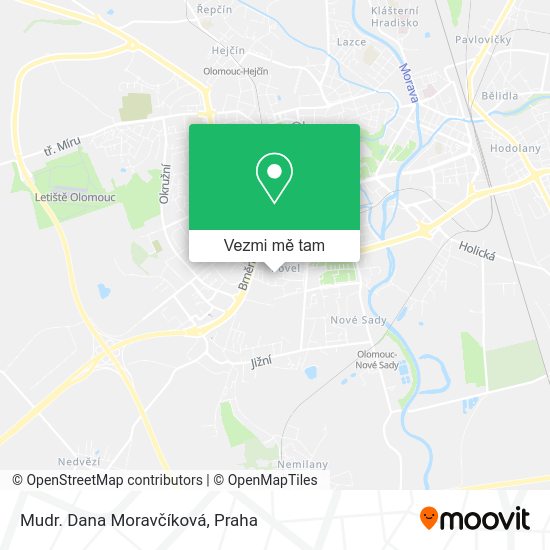 Mudr. Dana Moravčíková mapa