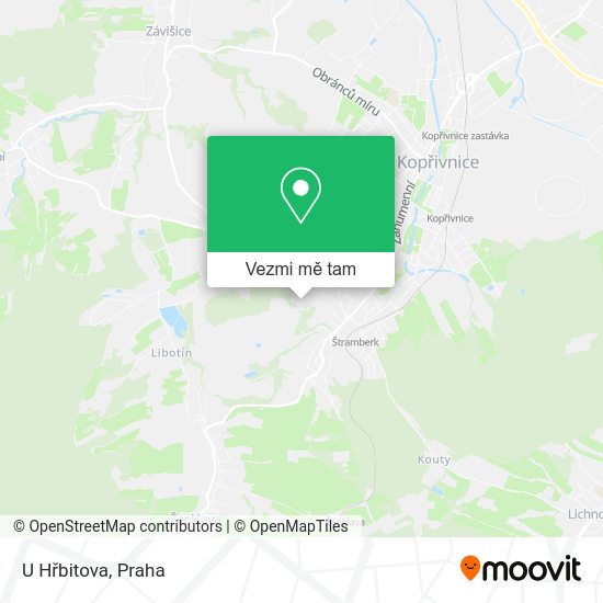 U Hřbitova mapa