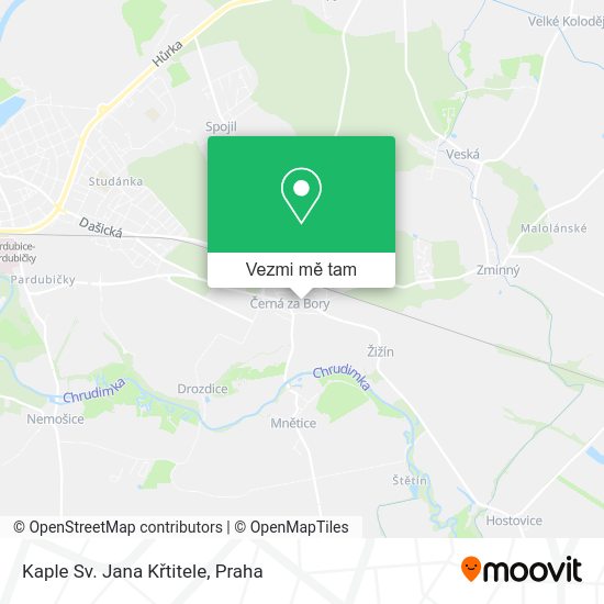Kaple Sv. Jana Křtitele mapa