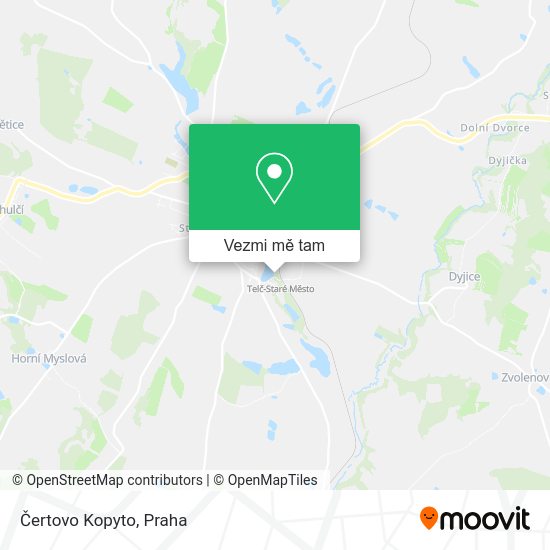 Čertovo Kopyto mapa