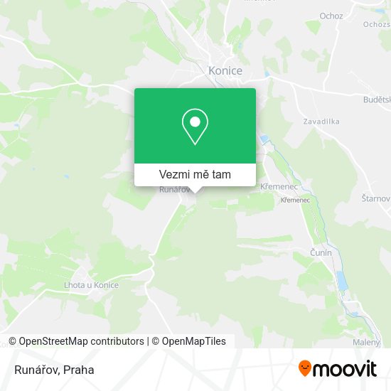 Runářov mapa