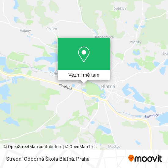 Střední Odborná Škola Blatná mapa