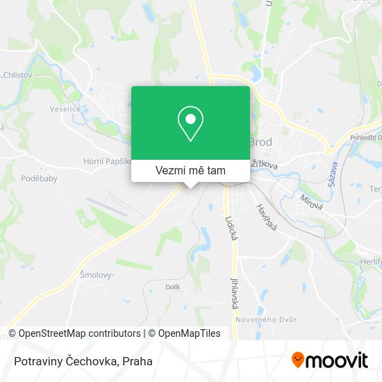 Potraviny Čechovka mapa