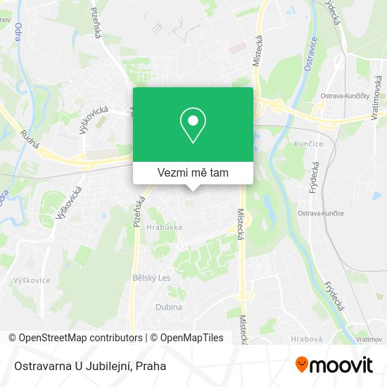 Ostravarna U Jubilejní mapa