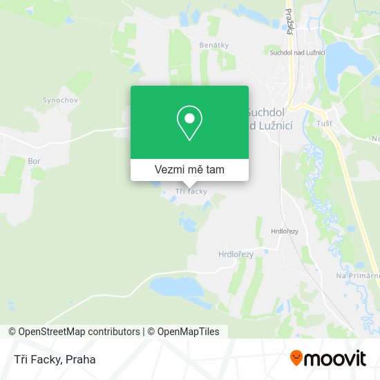 Tři Facky mapa