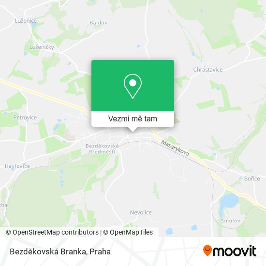 Bezděkovská Branka mapa