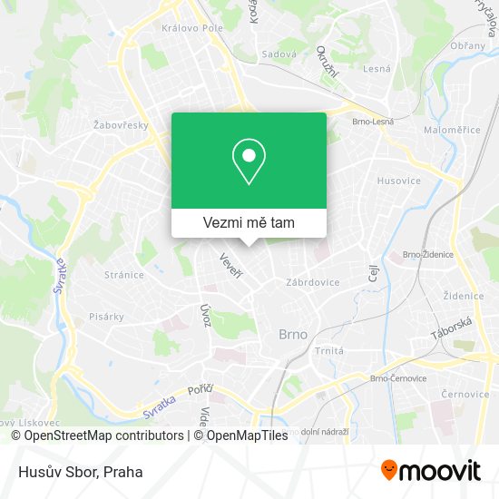 Husův Sbor mapa