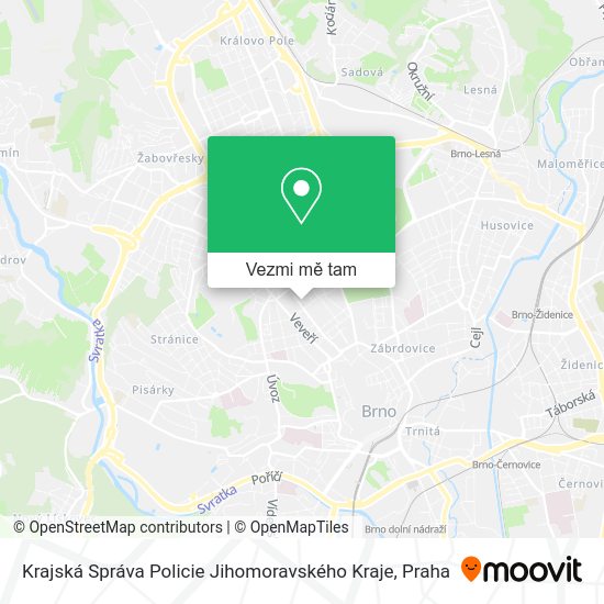 Krajská Správa Policie Jihomoravského Kraje mapa