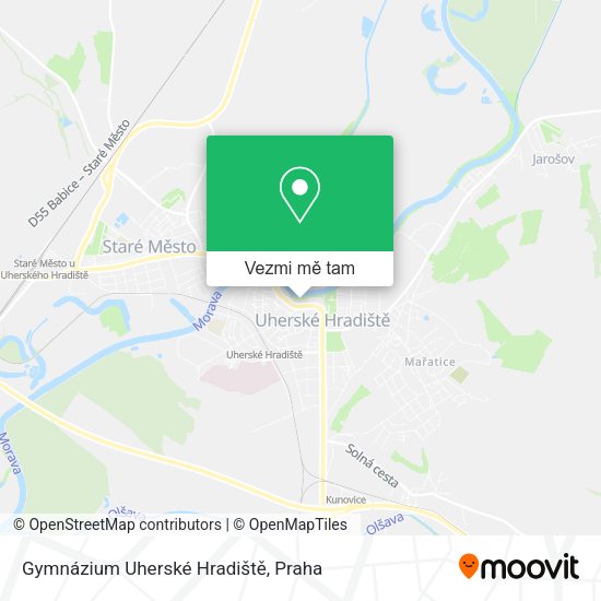 Gymnázium Uherské Hradiště mapa