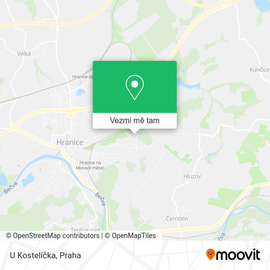 U Kostelíčka mapa