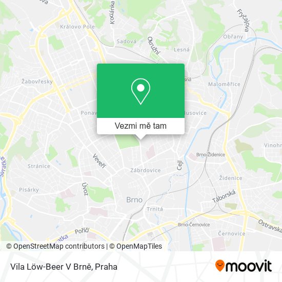 Vila Löw-Beer V Brně mapa