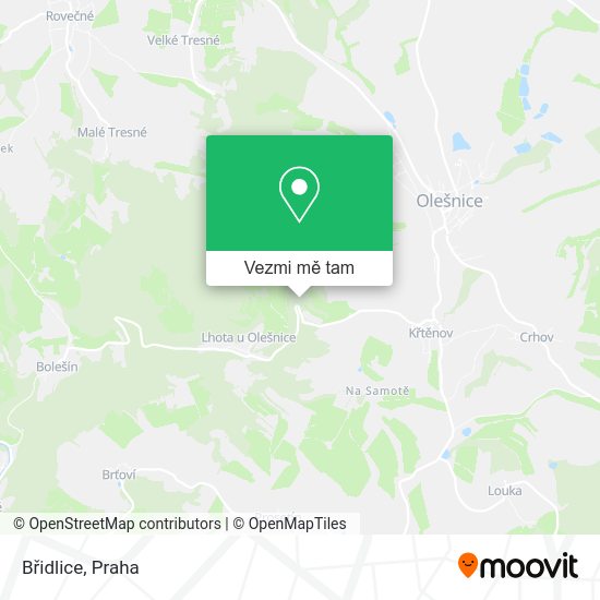 Břidlice mapa