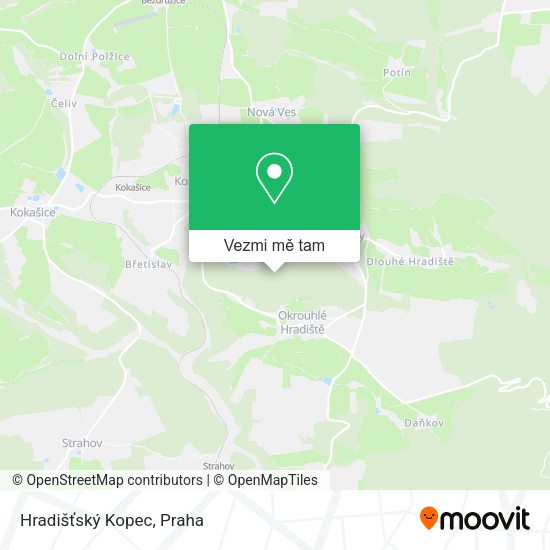 Hradišťský Kopec mapa