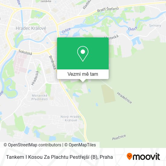 Tankem I Kosou Za Plachtu Pestřejší (B) mapa