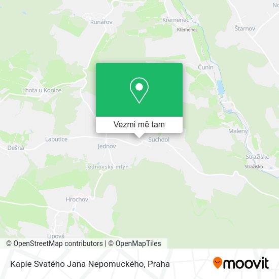 Kaple Svatého Jana Nepomuckého mapa