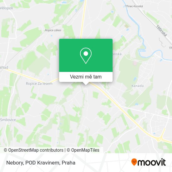 Nebory, POD Kravínem mapa