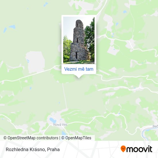 Rozhledna Krásno mapa