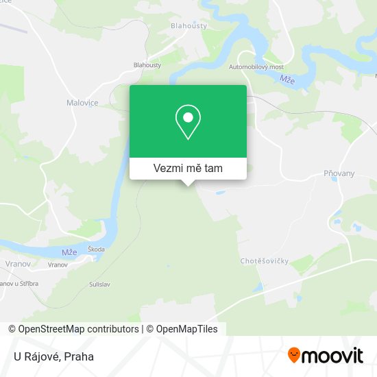 U Rájové mapa