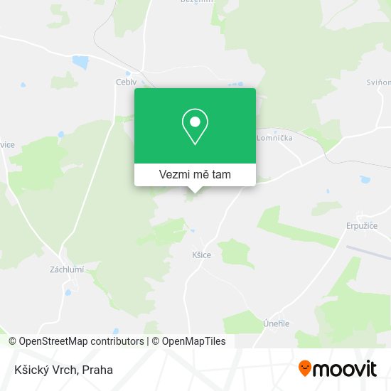 Kšický Vrch mapa