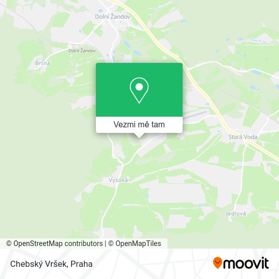 Chebský Vršek mapa