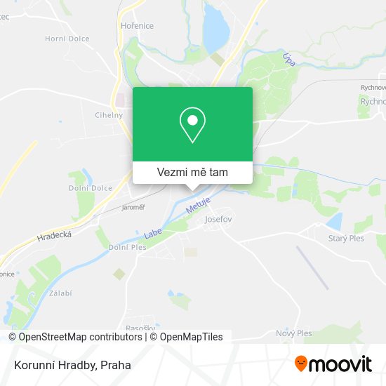 Korunní Hradby mapa