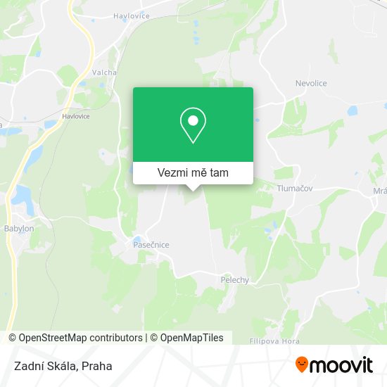 Zadní Skála mapa