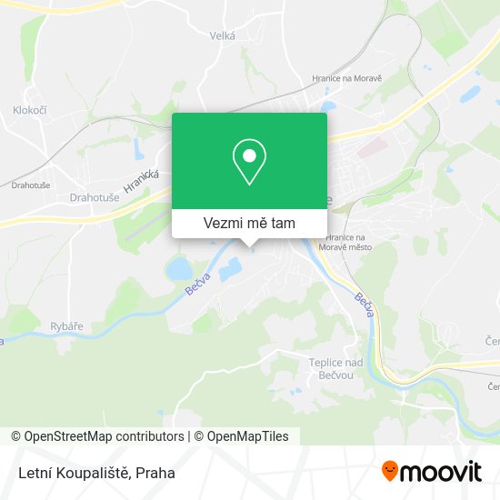 Letní Koupaliště mapa
