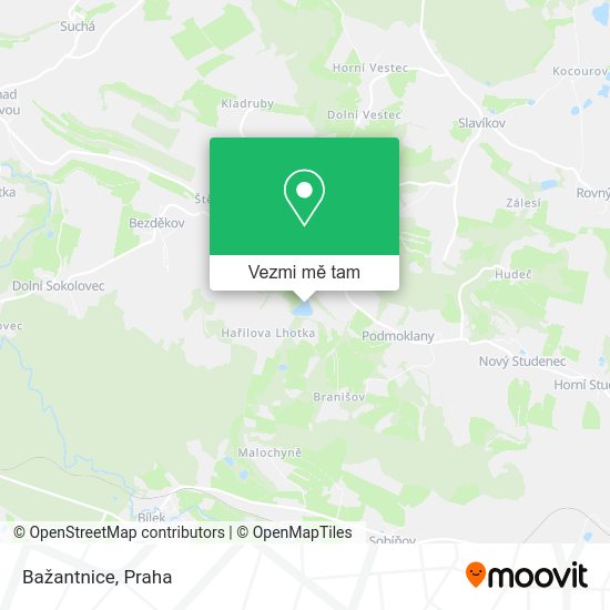 Bažantnice mapa