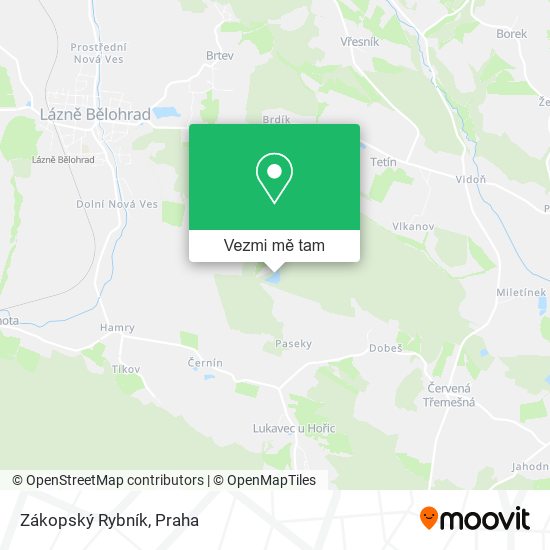 Zákopský Rybník mapa