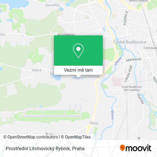 Prostřední Litvínovický Rybník mapa
