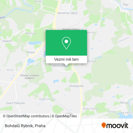 Bohdalů Rybník mapa