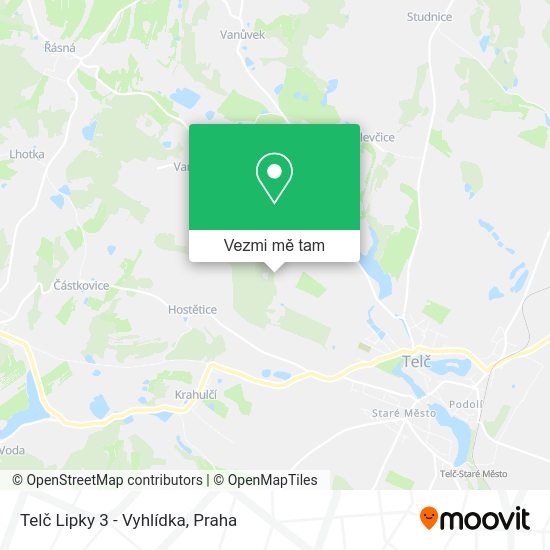 Telč Lipky 3 - Vyhlídka mapa