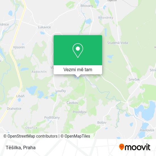 Těšilka mapa