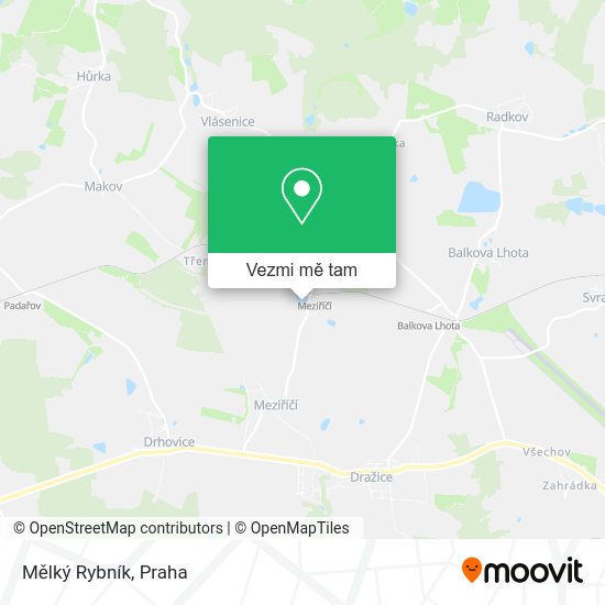 Mělký Rybník mapa