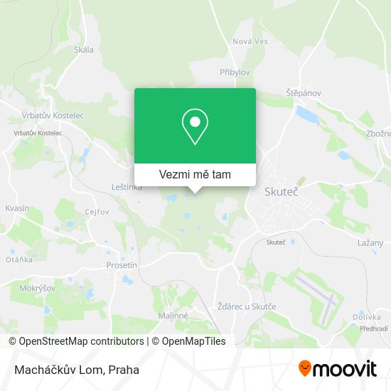 Macháčkův Lom mapa