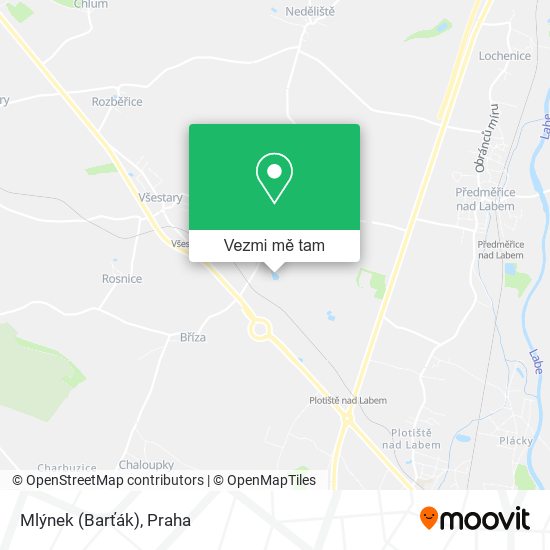 Mlýnek (Barťák) mapa