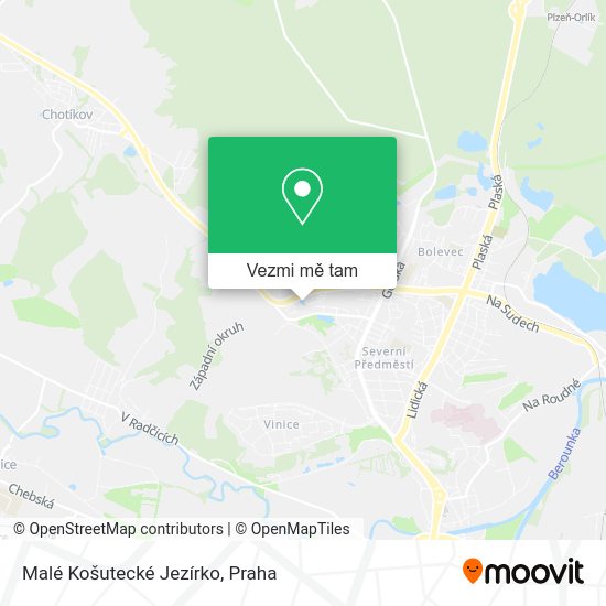 Malé Košutecké Jezírko mapa