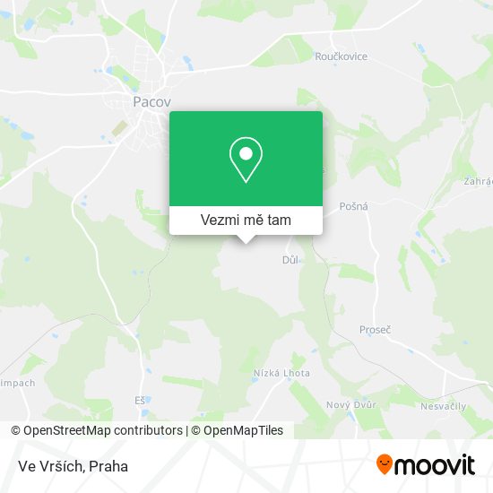Ve Vrších mapa