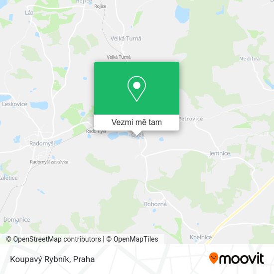 Koupavý Rybník mapa