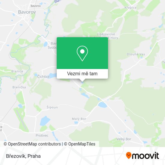 Březovík mapa