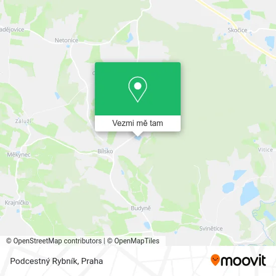 Podcestný Rybník mapa