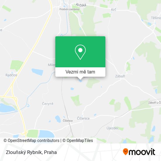 Zlouňský Rybník mapa