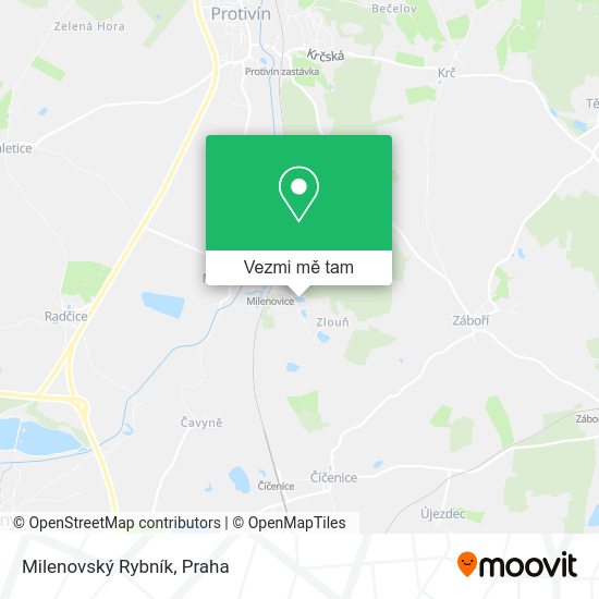 Milenovský Rybník mapa