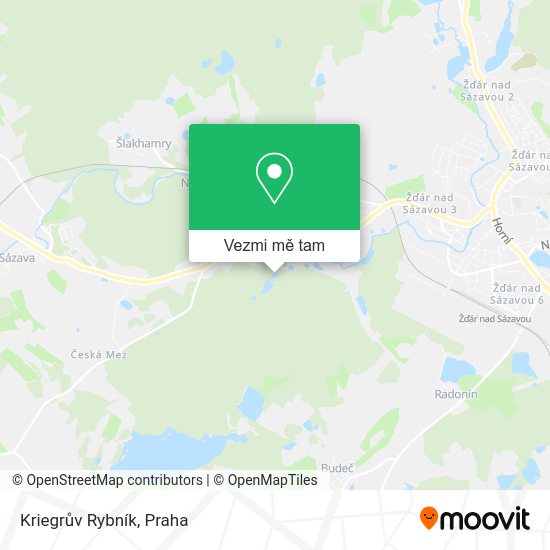 Kriegrův Rybník mapa